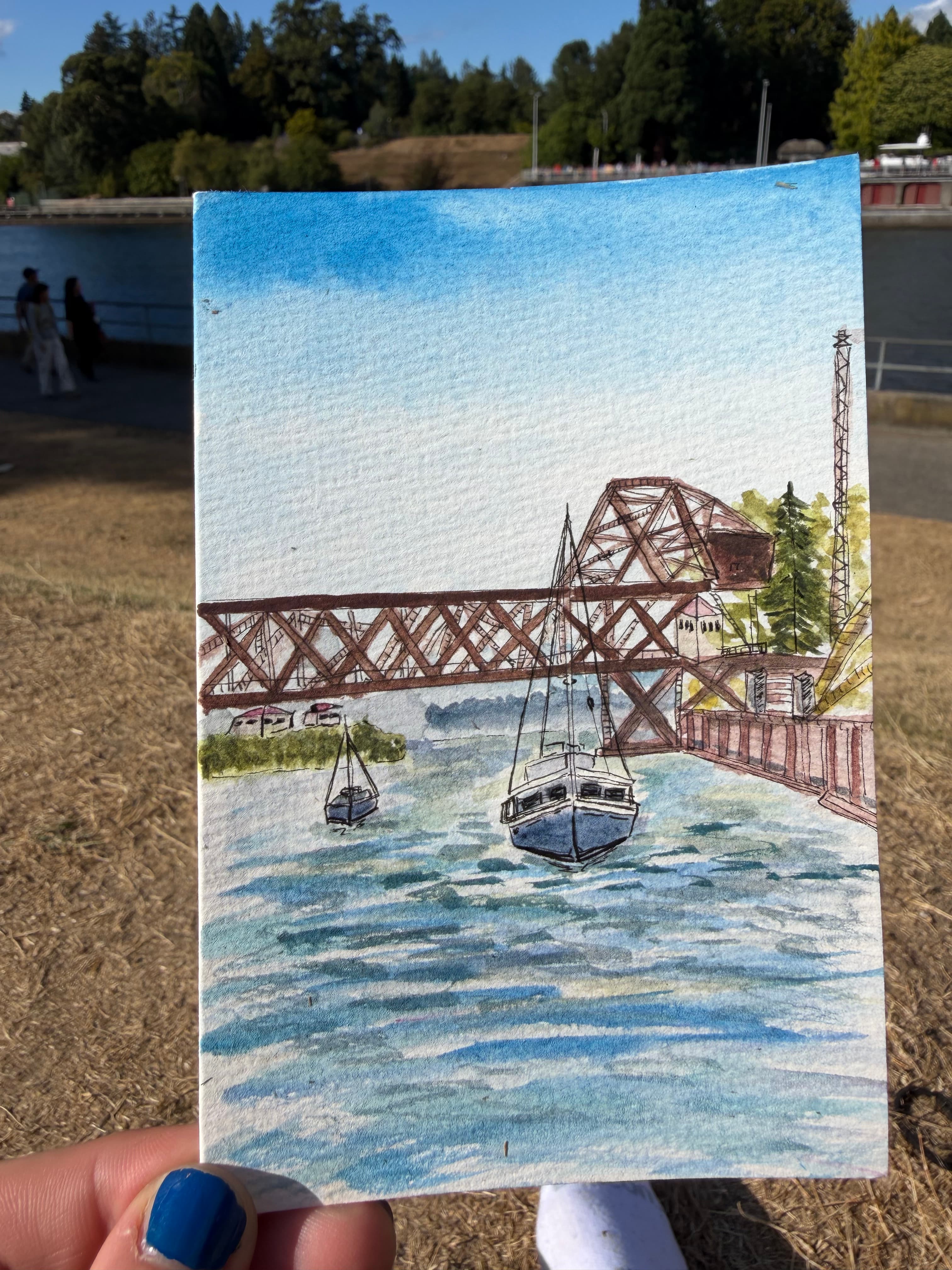 Salmon bay bridge with Salmon Bay